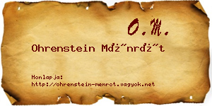 Ohrenstein Ménrót névjegykártya